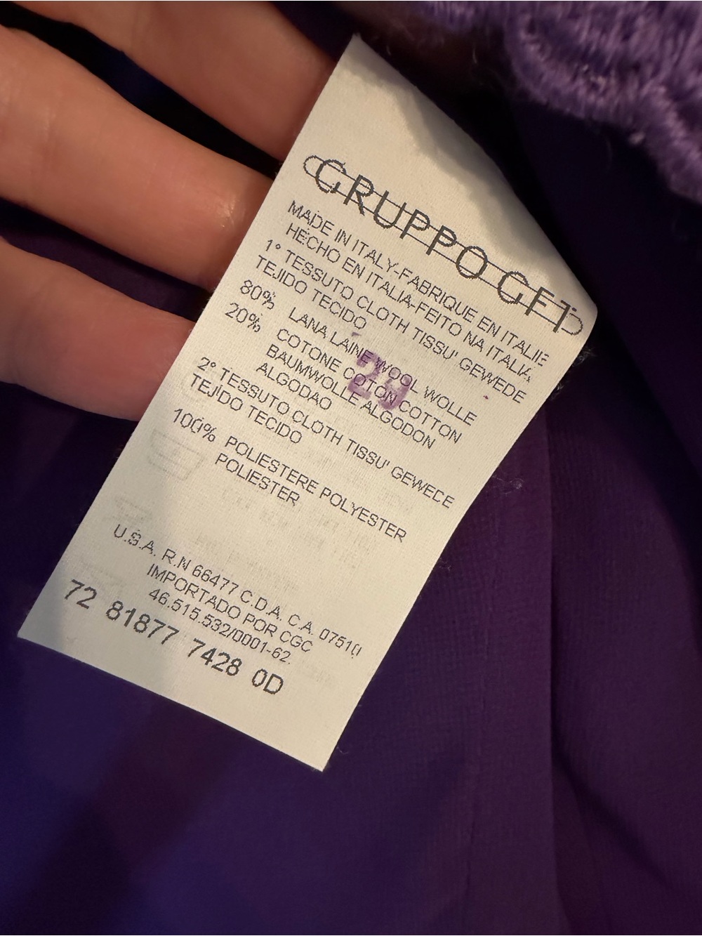 NWT Vintage Valentino Miss V Purple Crochet Knit Cardigan Jacket Size 10 Made in - Picture 4 of 8
